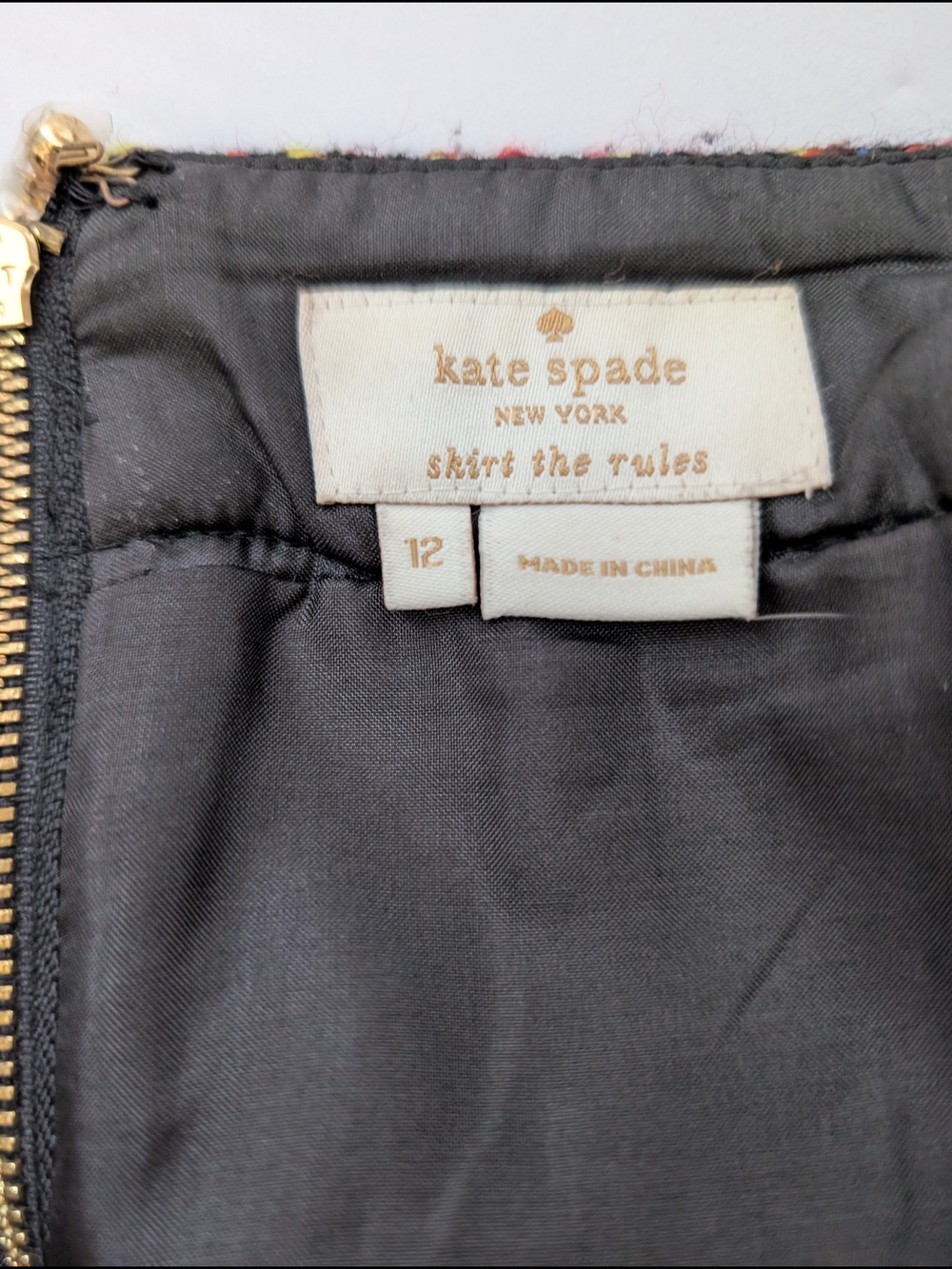 Kate Spade New York "Skirt the Rules" Tweed Mini Skirt - Multi-Color - Size 12 - Picture 3 of 3